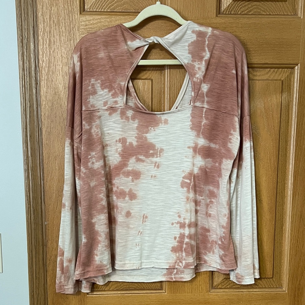 POL Long Sleeve Top - Salmon and Cream - Picture 3 of 7